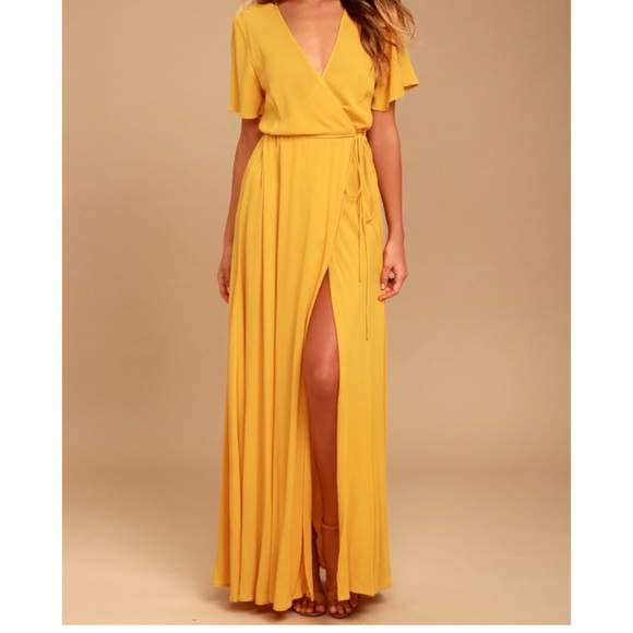 Lulus Dresses & Skirts - Lulu’s Much Obliged Golden Yellow Maxi Dress